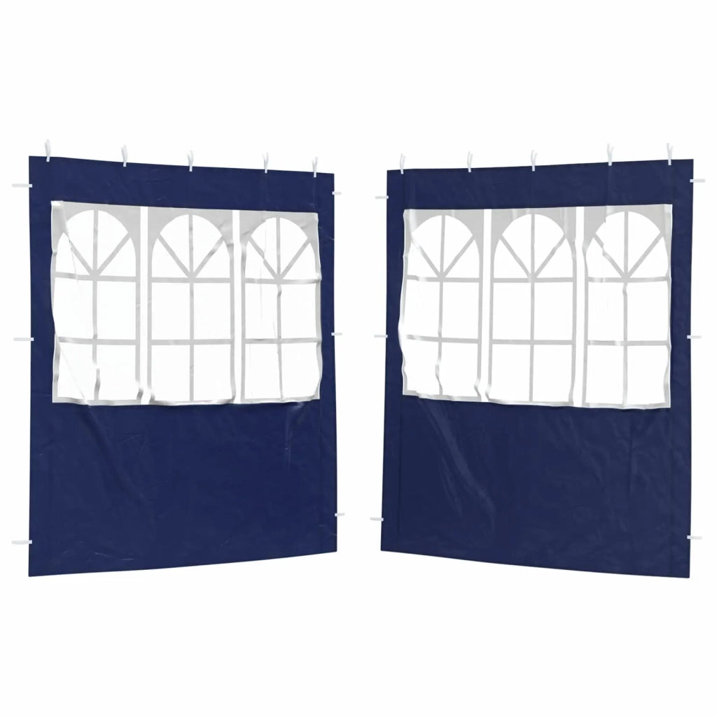 Parete per tenda da festa 2 pz 200 x 195 cm Blu PE e Acciaio CFW8771530