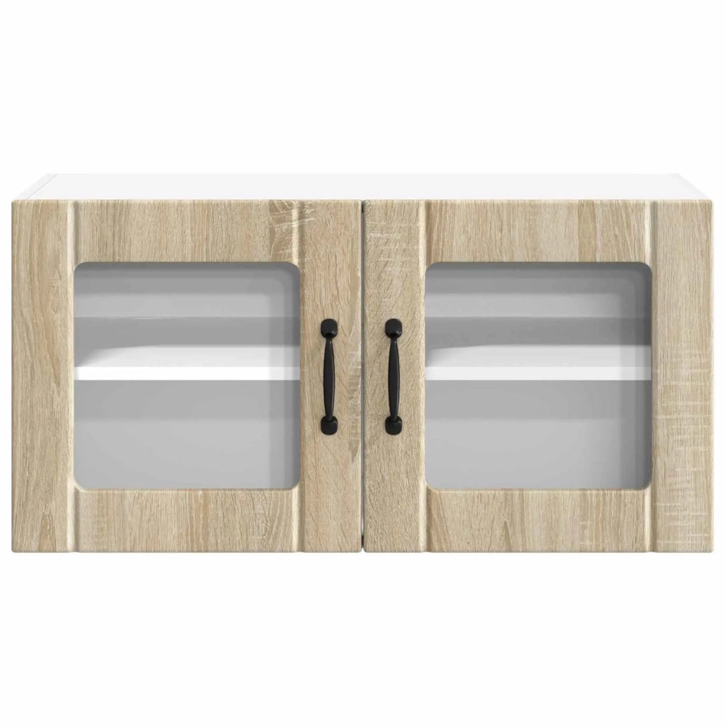 Pensile da cucina | Mobile in vetro da parete LUCCA Rovere Sonoma 80 x 31 x 40 cm