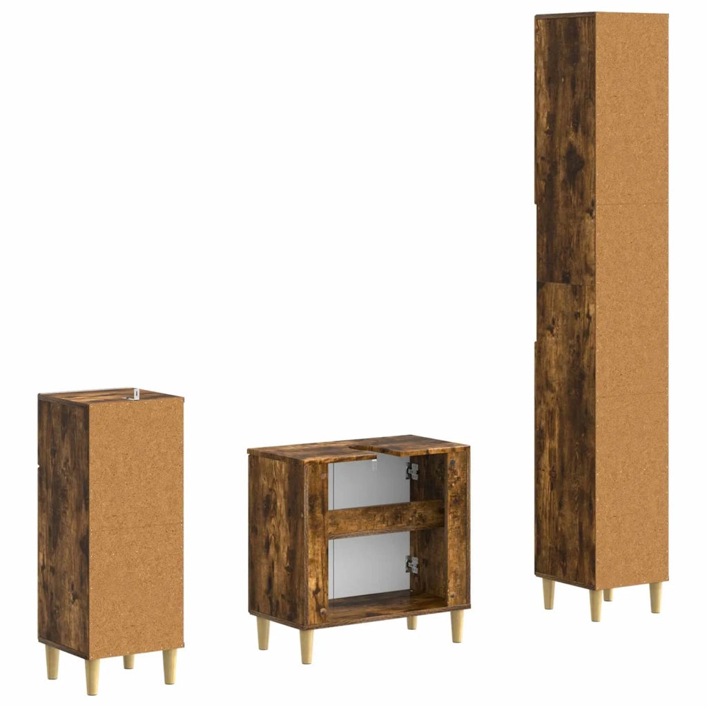 Set di armadietti da bagno in 3 pezzi DELFT 3417869