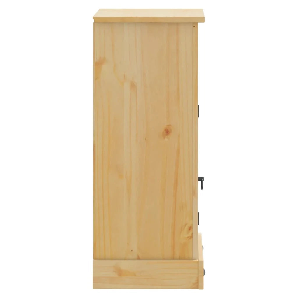 Mobiletto rustico da bagno con cassetto e anta 45 x 33 x 80 cm legno massello di pino finitura miele 02_0057600