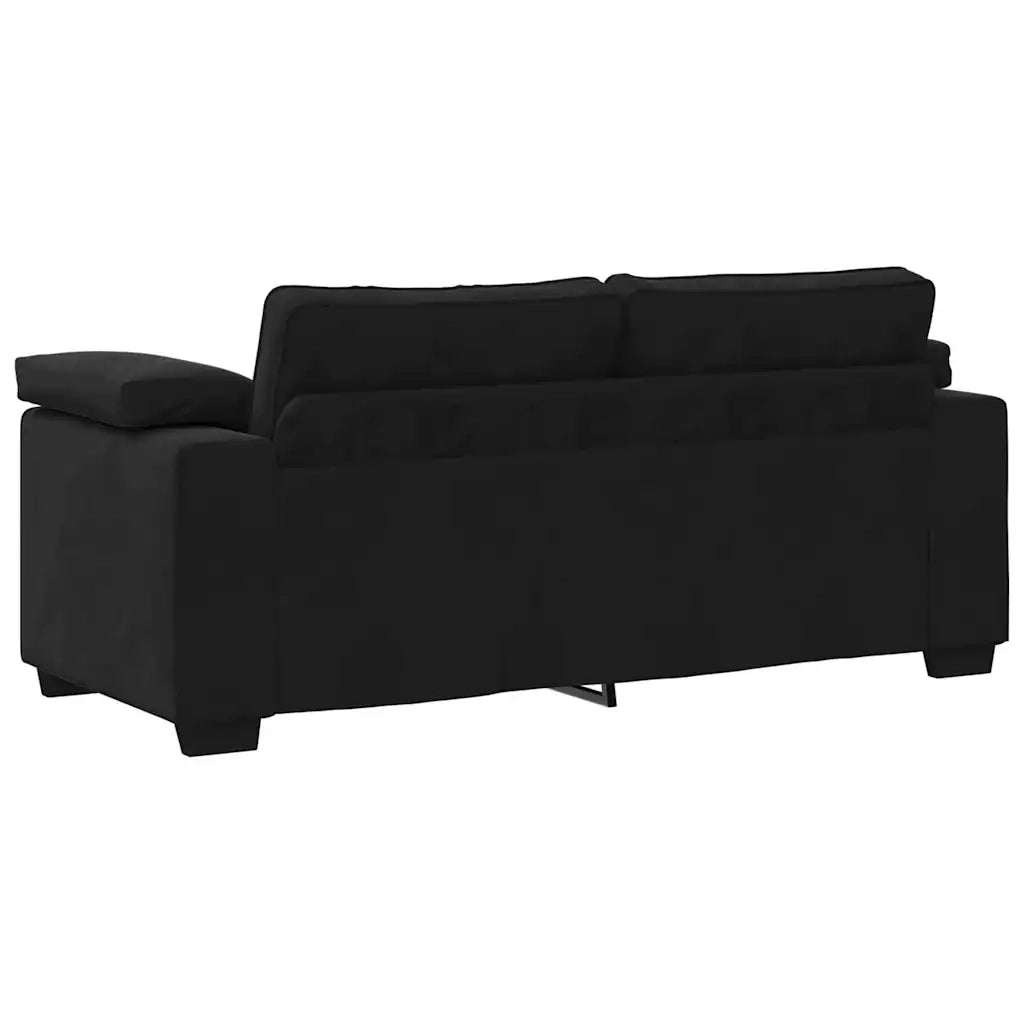 Divano Divanetto Nero 180x77x82 cm in Velluto 4105272