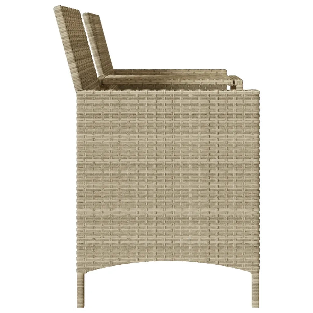 Divano 2 Posti con Tavolo e Cuscini-Sofa 2 Posti Grigio Chiaro Polyrattan