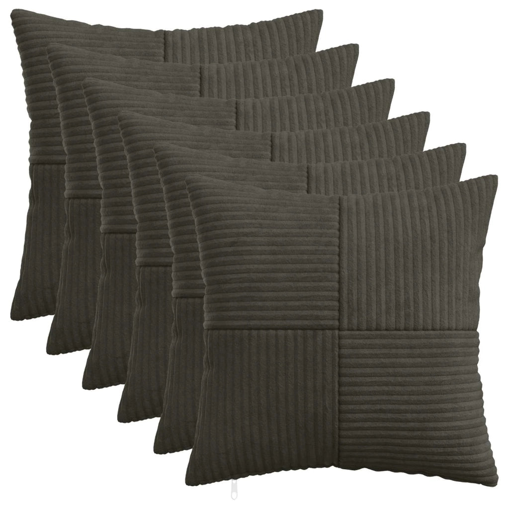 Federa 6 pcs ALMELO Antracite 35 x 35 cm corduroy 914066