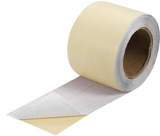 Tape di riparazione autoadesivo per legno 2" x 33 ft per piastrelle, porte, riparazione pavimento - Disegno beige in legno.