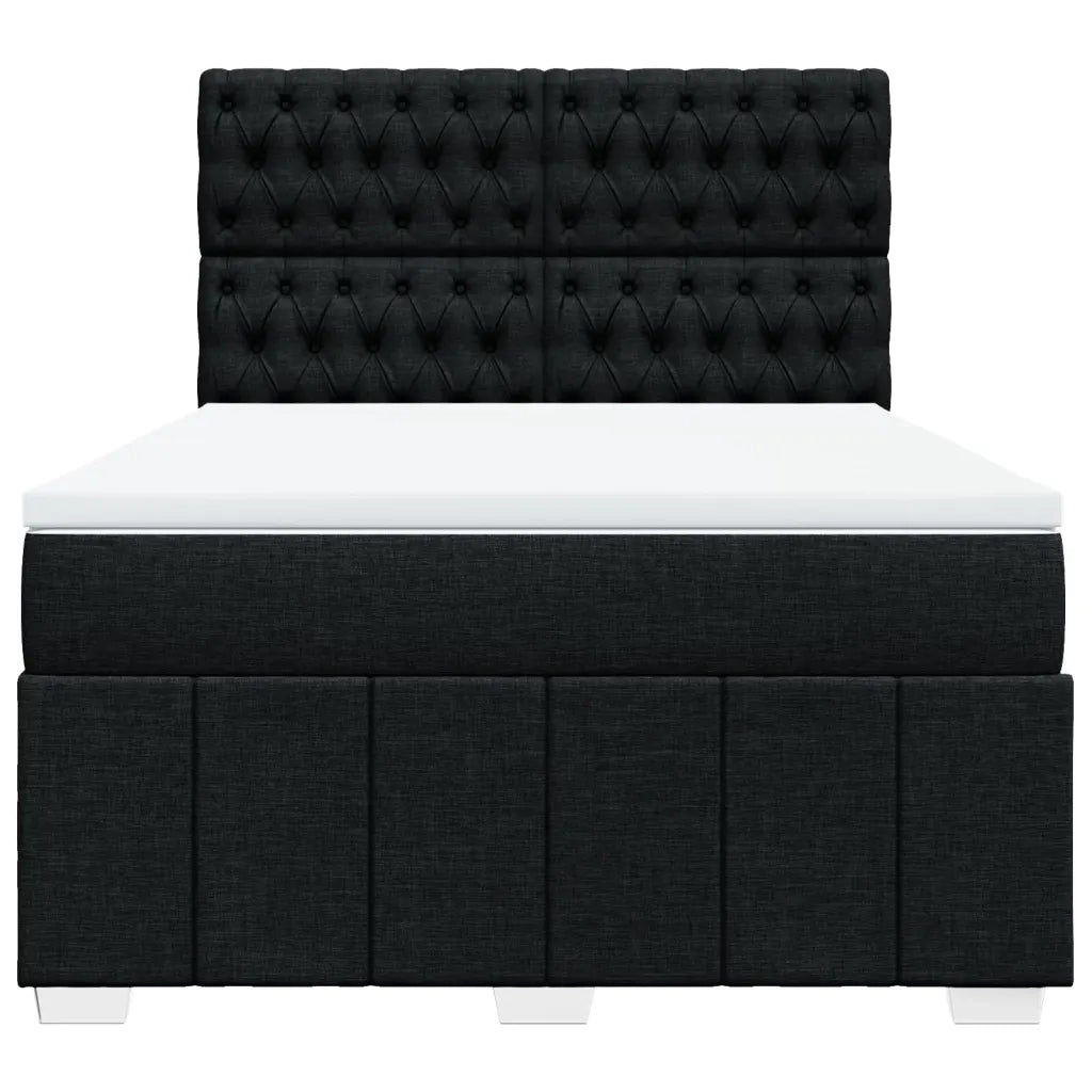 Giroletto a Molle con Materasso Nero 160x200 cm in Tessuto 3291728