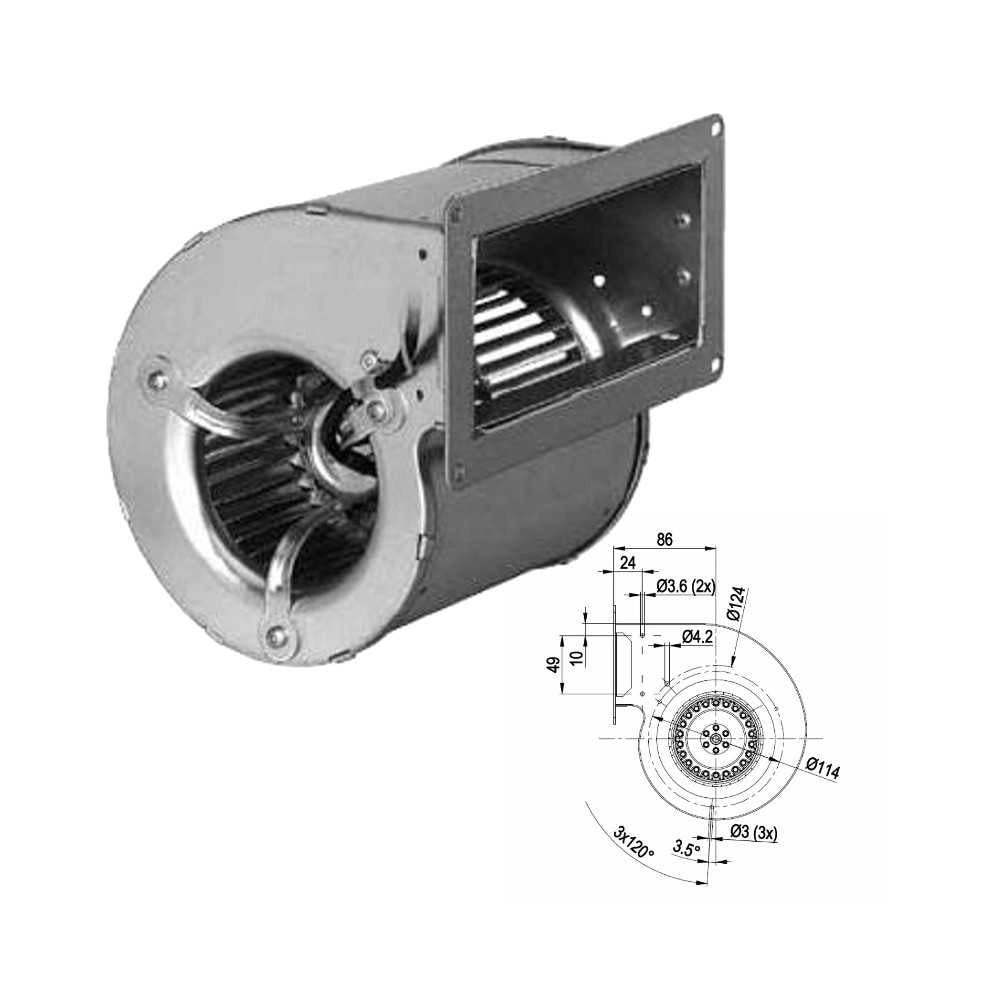 Ventilatore centrifugo stufa a pellet EBM D2E097-BK80-02 LN2 GT400 W950040020 - UNIVERSALE