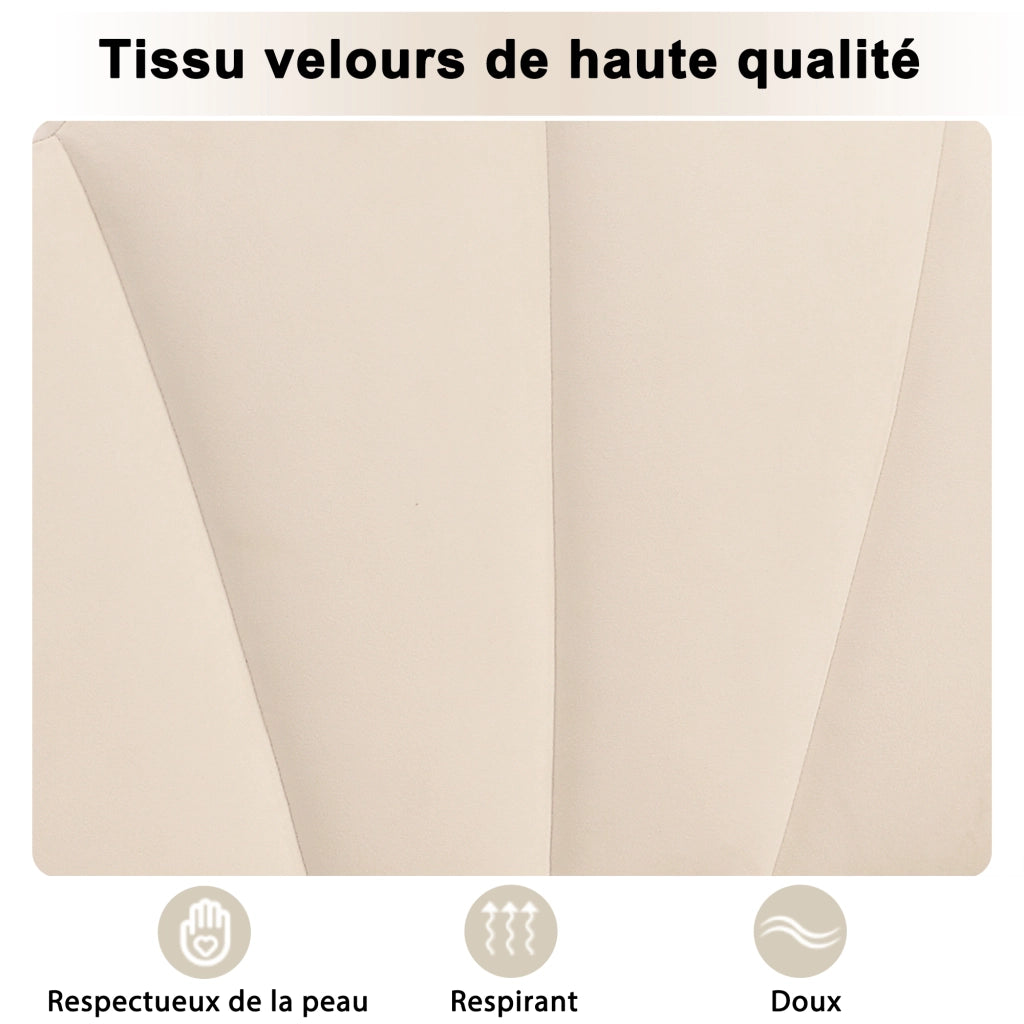 letto imbottito velluto beige 140 x 190 cm