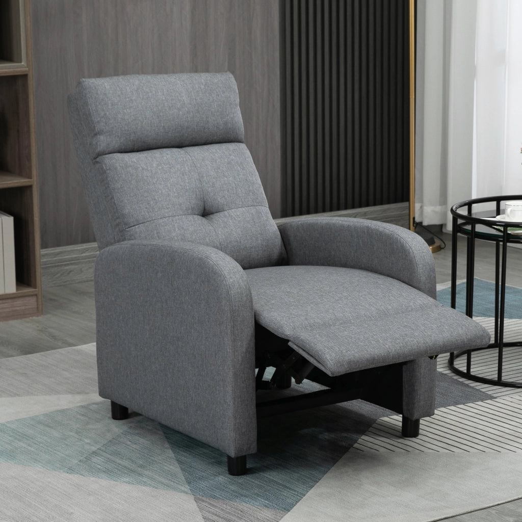 POLTRONA Relax reclinabile in poliestere grigio fino a 155° portata 150 kg