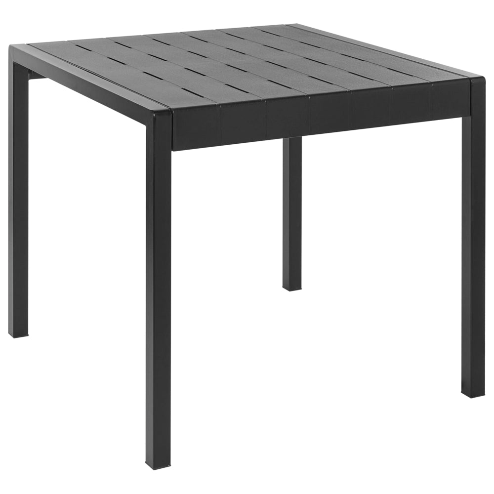Tavolo da pranzo da giardino Telaio sintetico nero 4 posti resistente alle intemperie Patio esterno
