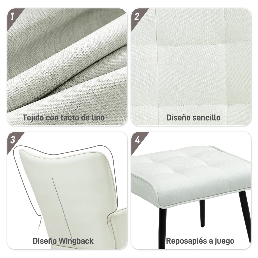 Poltrona a Dondolo con Poggiapiedi ¨C Zephmum ¨C Crema