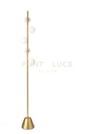 POMI' LAMPADA DA TERRA ORO SPAZZOLATO ATTACCO 5 LUCI ATTACCO G9 H.170CM