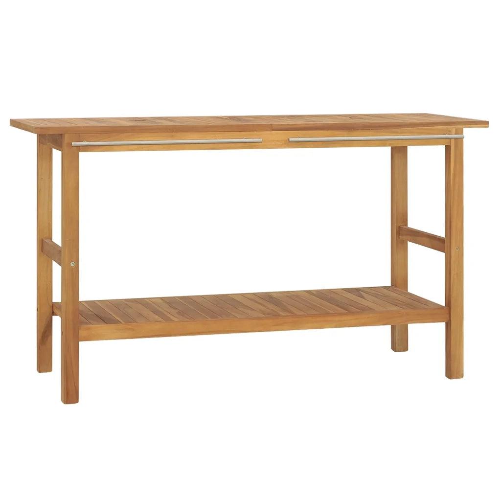 Mobile Vanità Bagno e Lavandini Marmo Nero Legno Massello Teak 3096577
