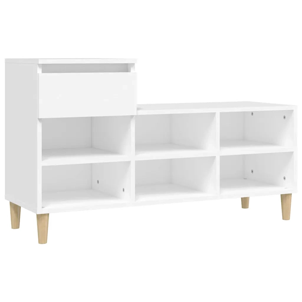 Scarpiera Bianca 102x36x60 cm in Legno Multistrato 821204