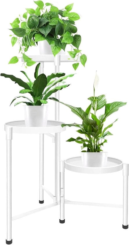 Stand per fiori in metallo alto 115 cm - Inox - Per interni e esterni - Decorazione giardino terrazzo