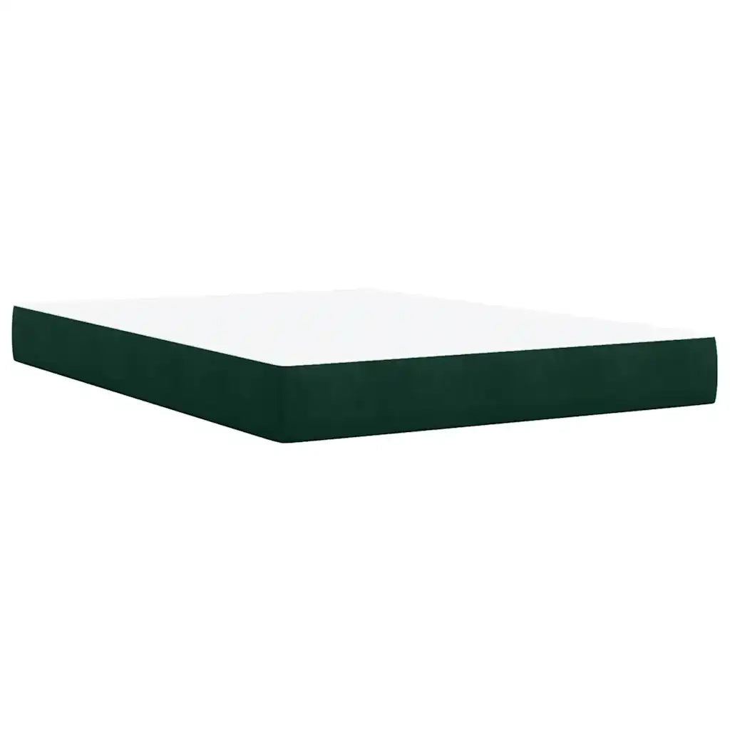 Giroletto a Molle con Materasso Verde Scuro 140x190 cm Velluto 3292349