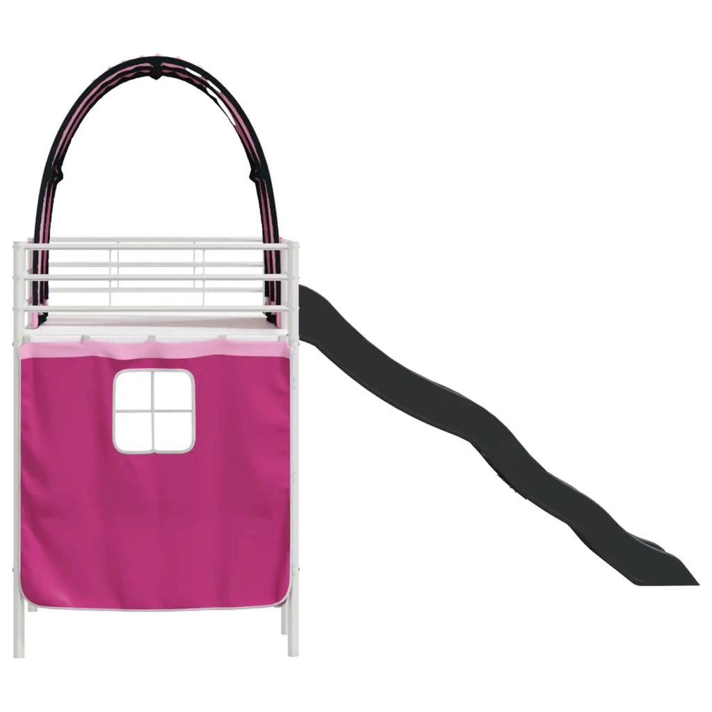 Struttura del letto loft per Bambini | Letto Infantile | Lettino Bianco e Rosa 75 x 190 cm
