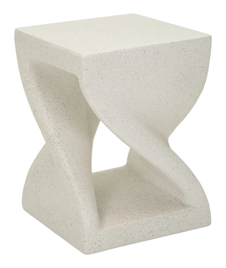 Tavolinetto Z Moderno 34x34x45 cm in MGO Colore Cream - Struttura Compatta e Design Essenziale per Arredo Indoor - Serie 940