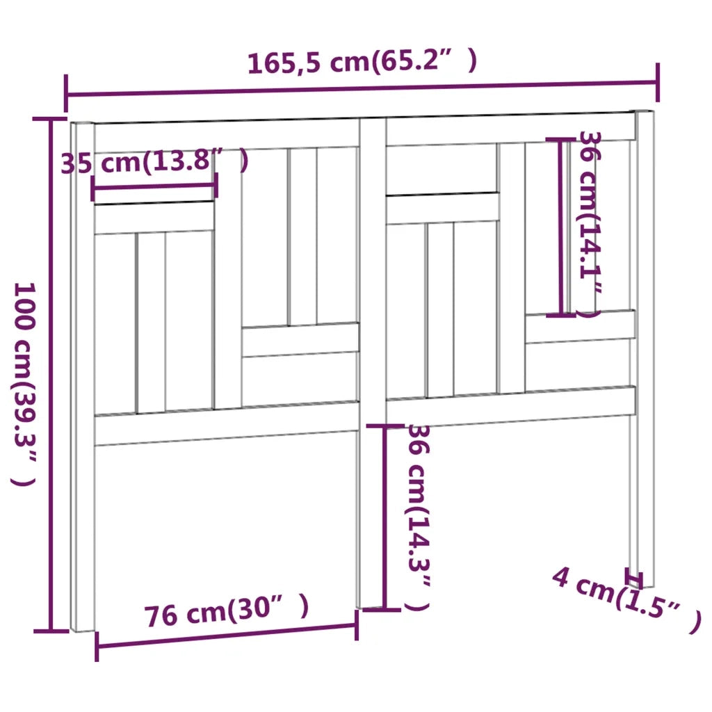 Testiera per Letto-Testata-Testiera Decorativa 165,5x4x100 cm Legno Massello di Pino 994683