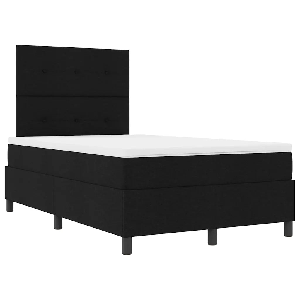 Letto a molle con materasso con led Nero 120 x 200 cm Tessuto