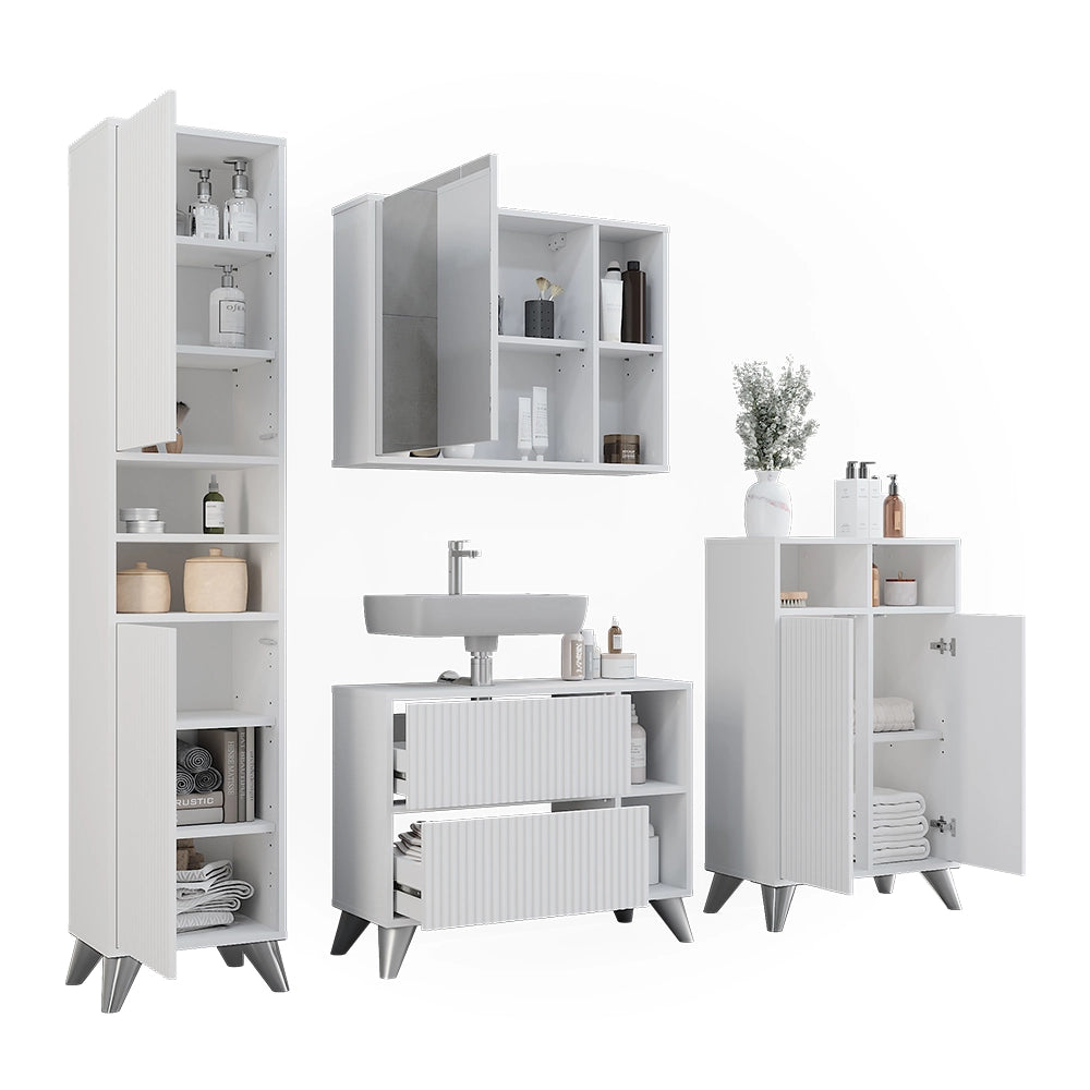 Vicco Set di mobili da bagno Bianco Set 4