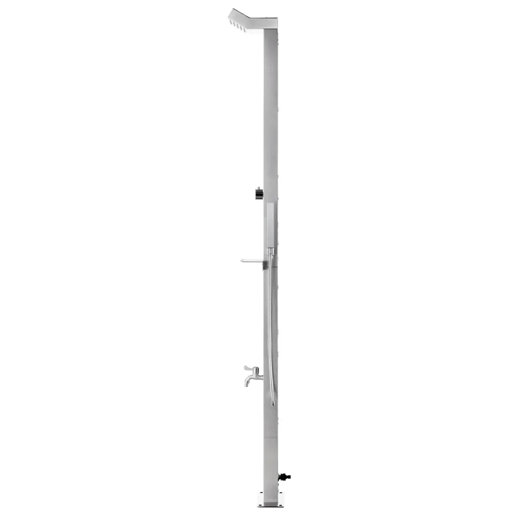 Doccia da Giardino con Base Grigia 225 cm in Acciaio Inox CFW4846117