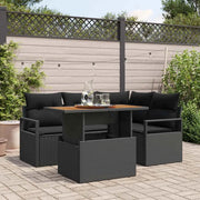 Set Divano da Giardino con archiviazione 5 pcs Nero Poly Rattan 3358445
