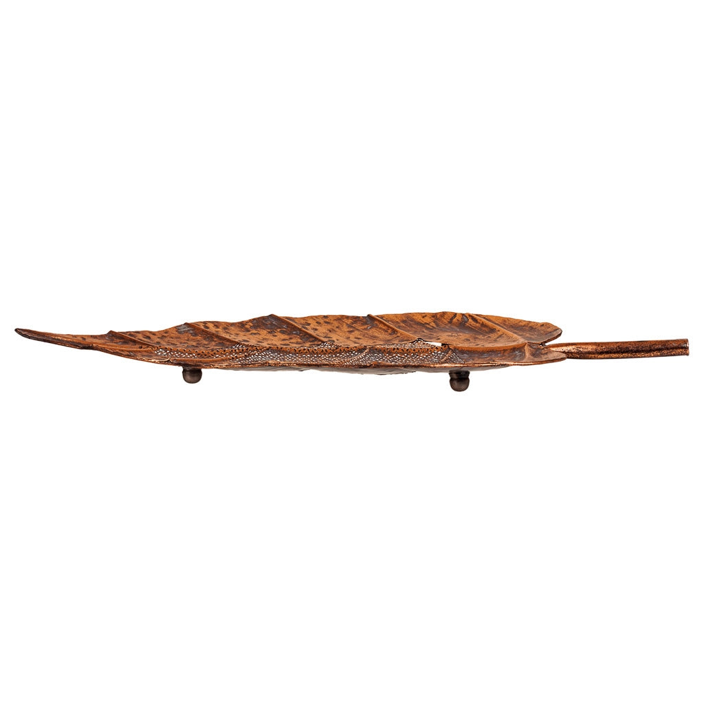Foglia decoro metallo dorato 77,5x41x5h