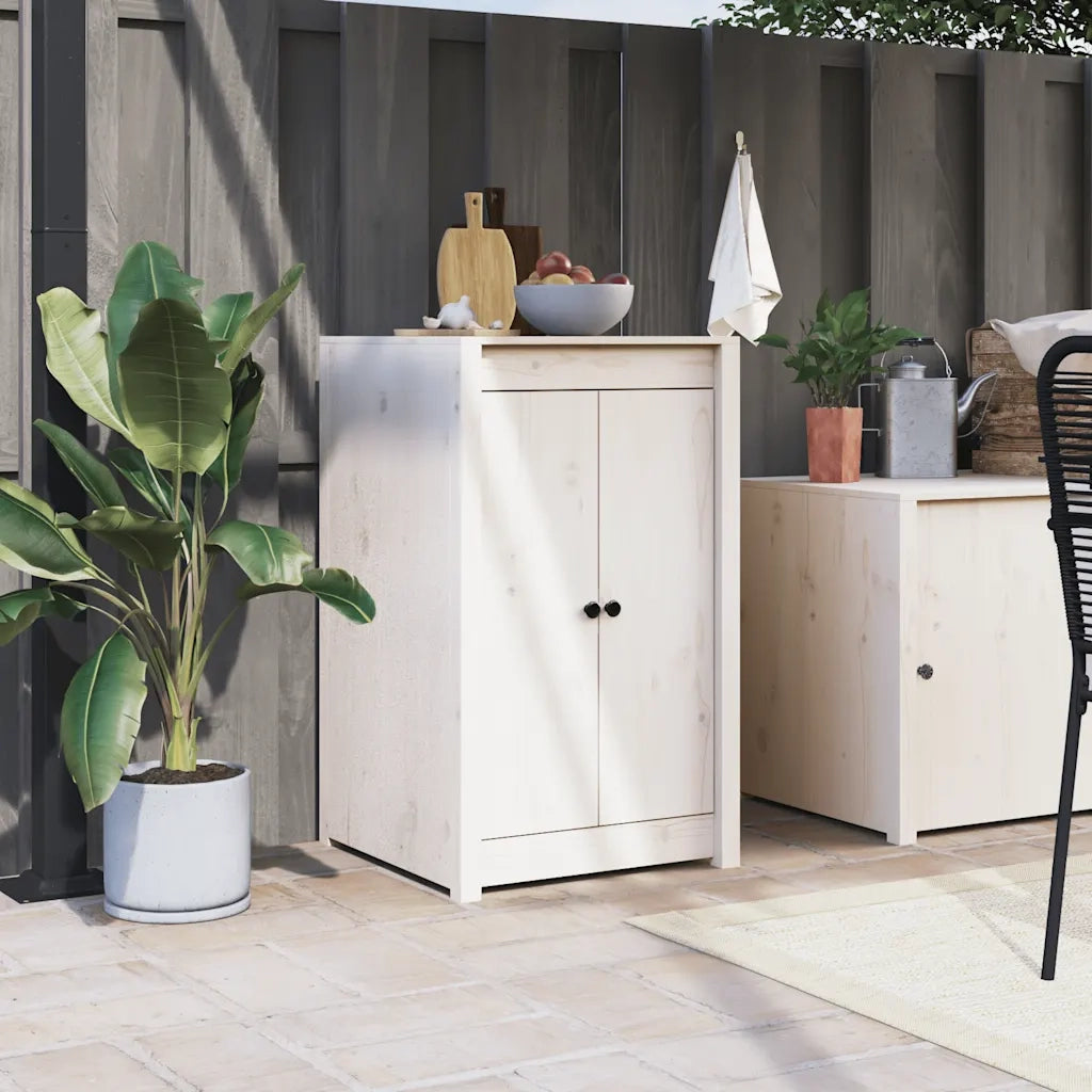 Ante da Cucina da Esterno MEPPEL Bianche 50x9x82 cm Legno Massello di Pino CFW3014485