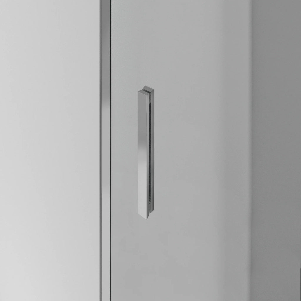 Box doccia angolare BASIC apertura al vertice 85x90 cm (80-85/85-90) cromo lucido vetro satinato
