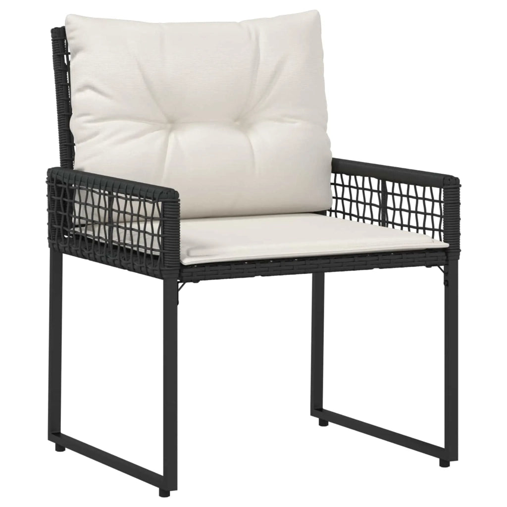 Set di Mobili da Esterno con cuscino 3 pcs Nero e Bianco 42025174