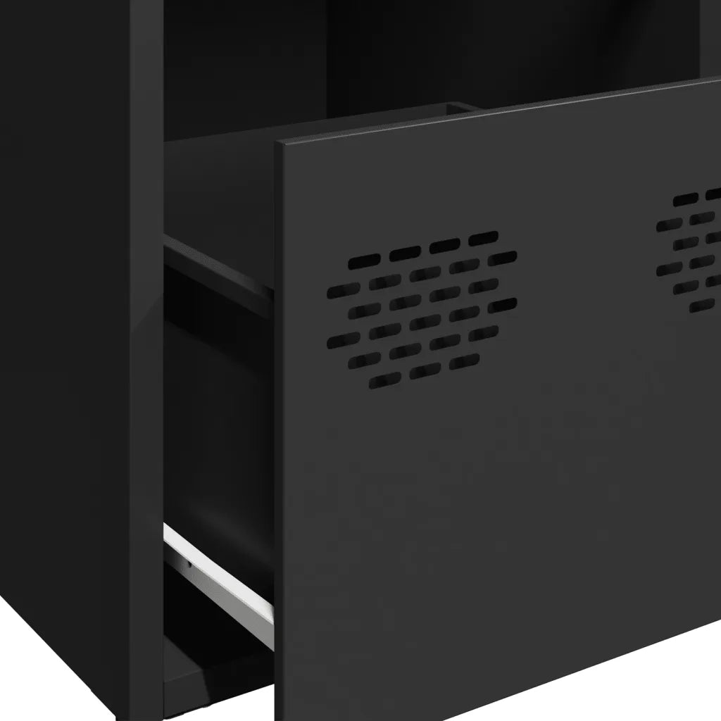 Credenza Nera 68x39x73,5 cm in Acciaio Laminato a Freddo 851256