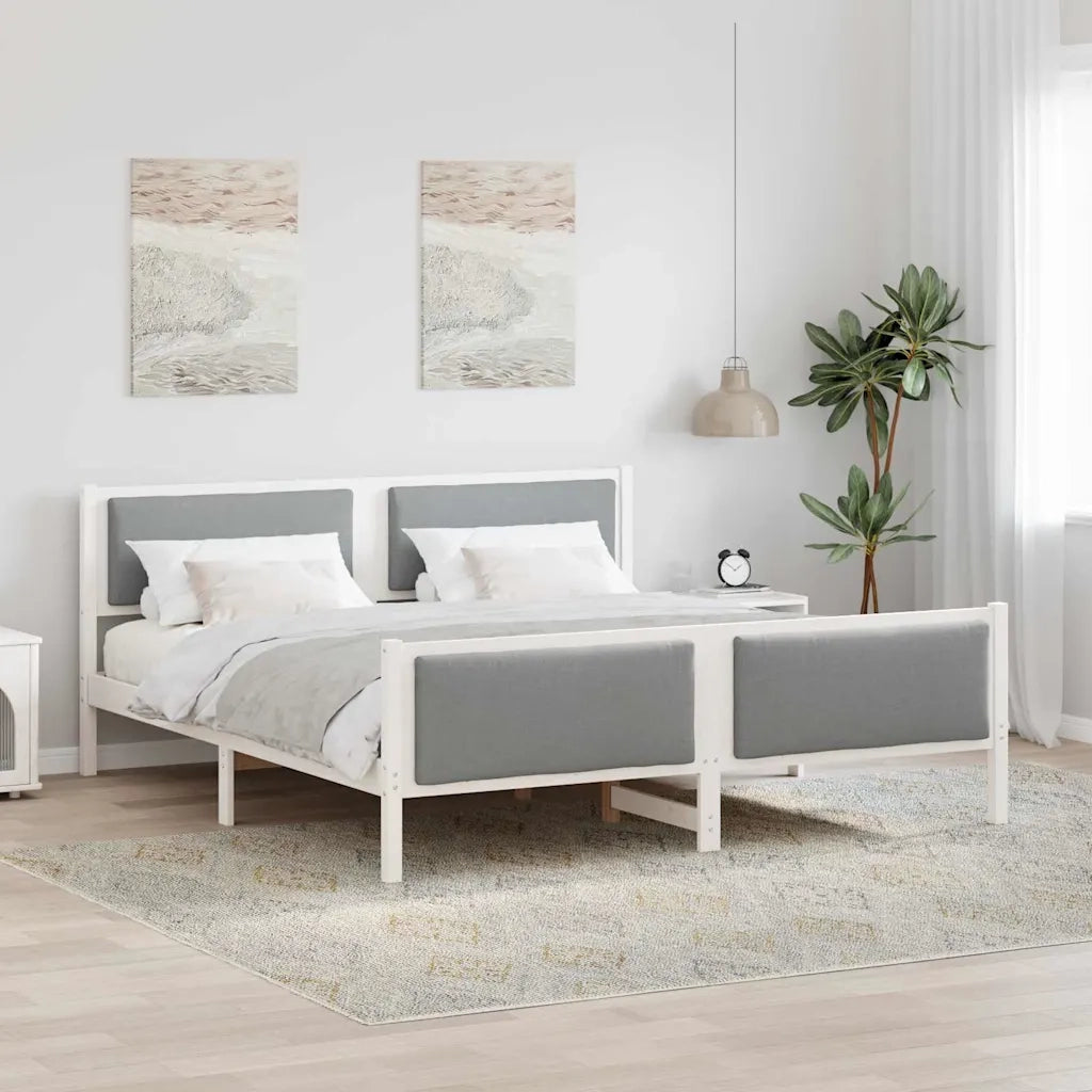 Struttura del letto-Giroletto Grigio chiaro 180 x 200 cm Tessuto 343922