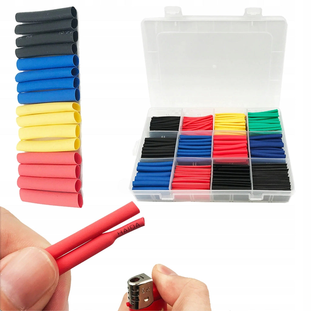 Set di Tubetti Termorestringenti Rosfix – 850 Pezzi, 12 Specifiche, 5 Colori | Poliolefina, Diametro 1-14mm