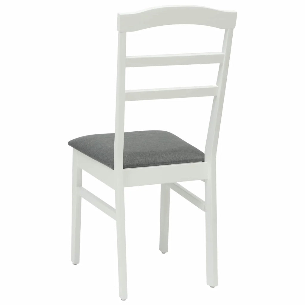 Sedia da pranzo 2 pcs Bianco e Grigio Legno di gomma solido 42020496
