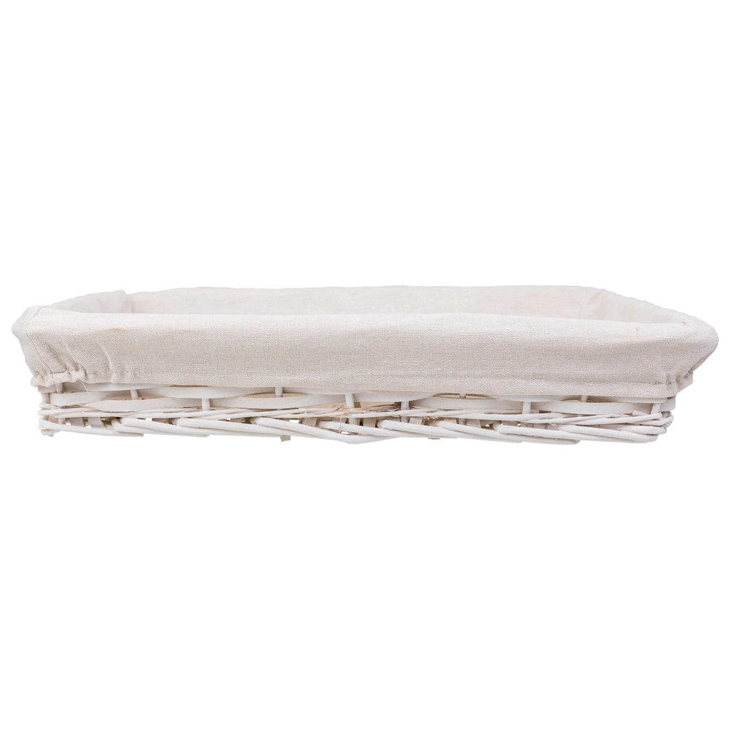 Vassoio in vimini bianco 50x40x08h