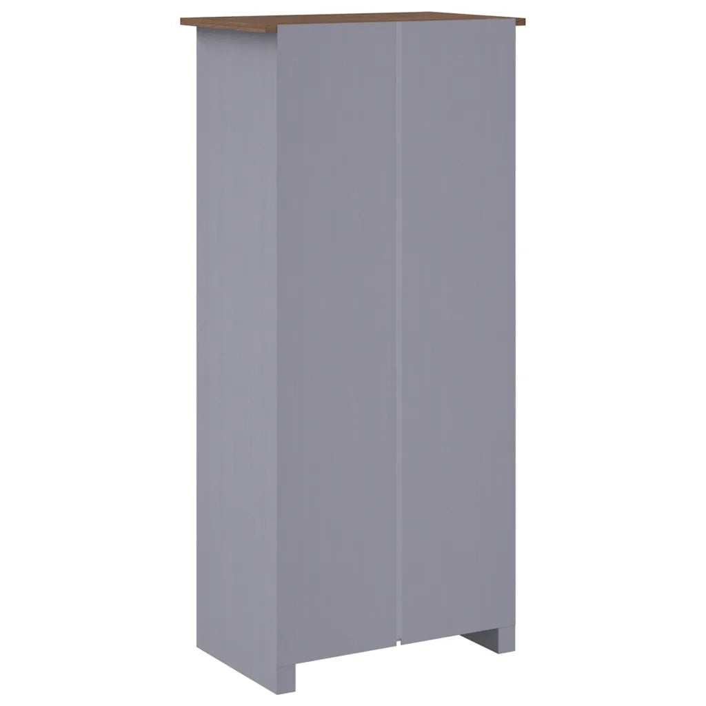 Armadio Grigio 80x50x171,5 cm Legno Massello Pino Panama Range