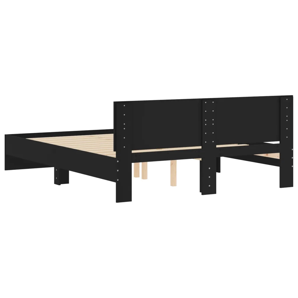 Giroletto con Testiera Nero 140x190 cm 3207498