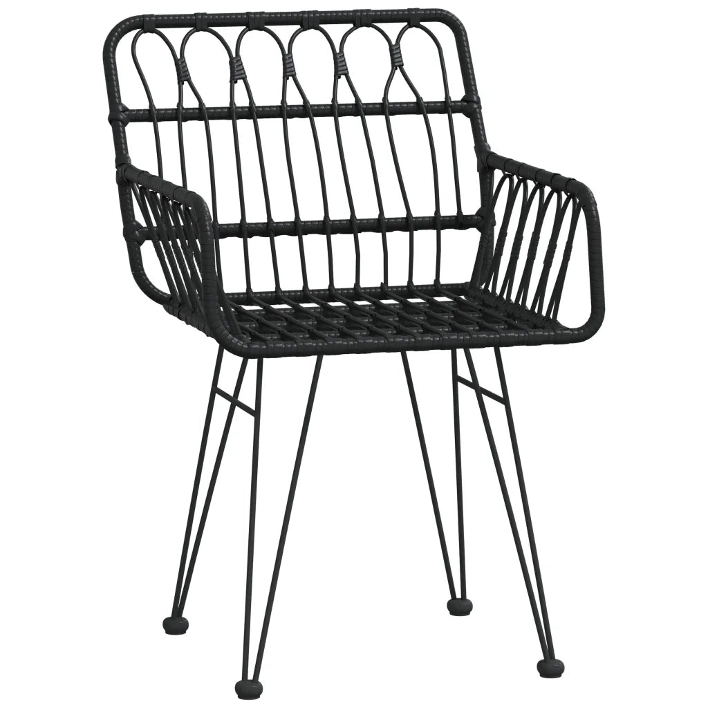 Set da Pranzo da Giardino 3 pz Nero in Polyrattan 3157866