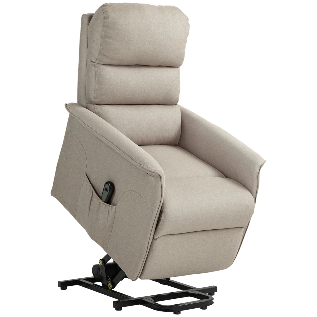 Poltrona Alzapersona Elettrica Reclinabile con Poggiapiedi e Telecomando ¨C Xylo ¨C Beige