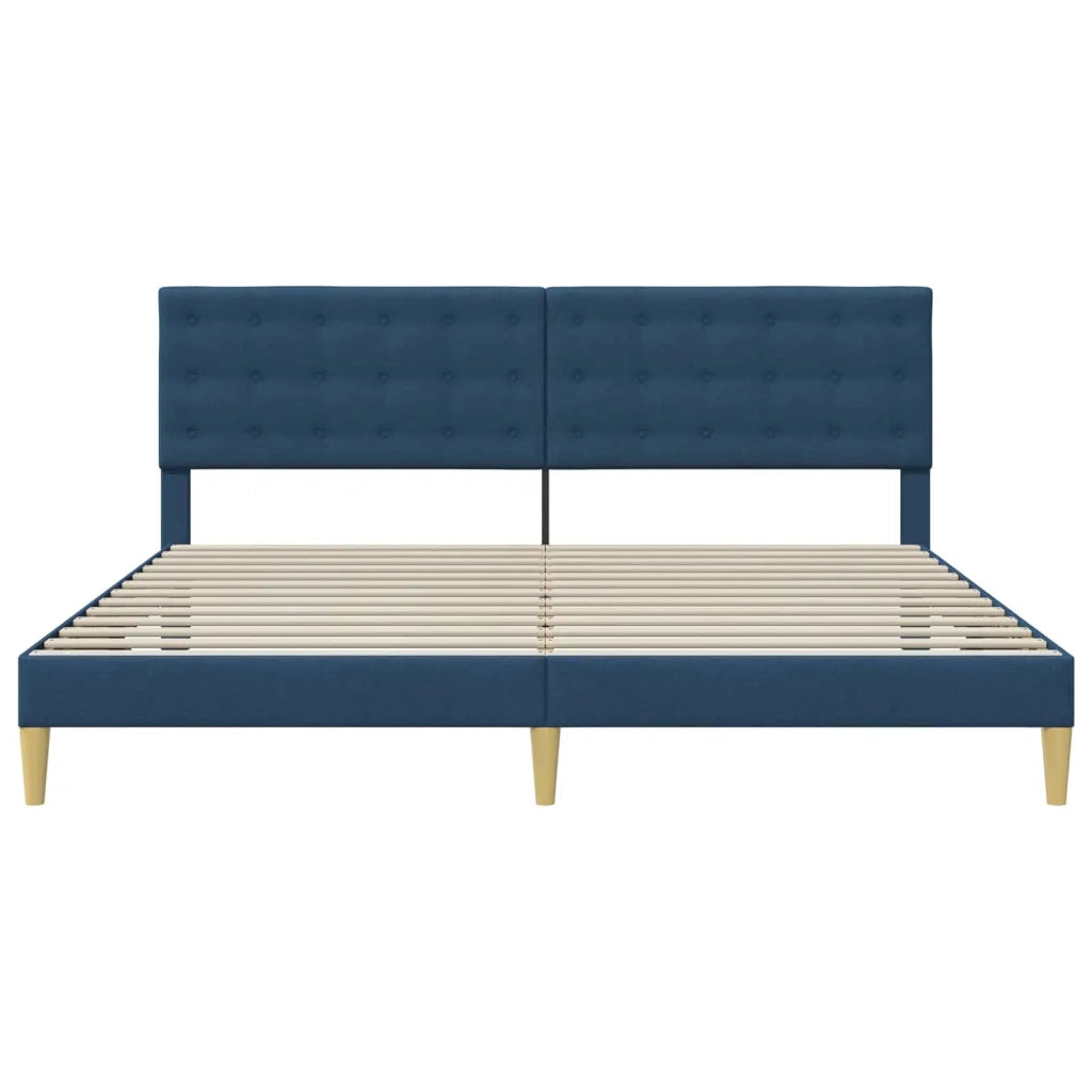 Struttura del letto con testiera-Giroletto Blu 180 x 200 cm Tessuto 349260