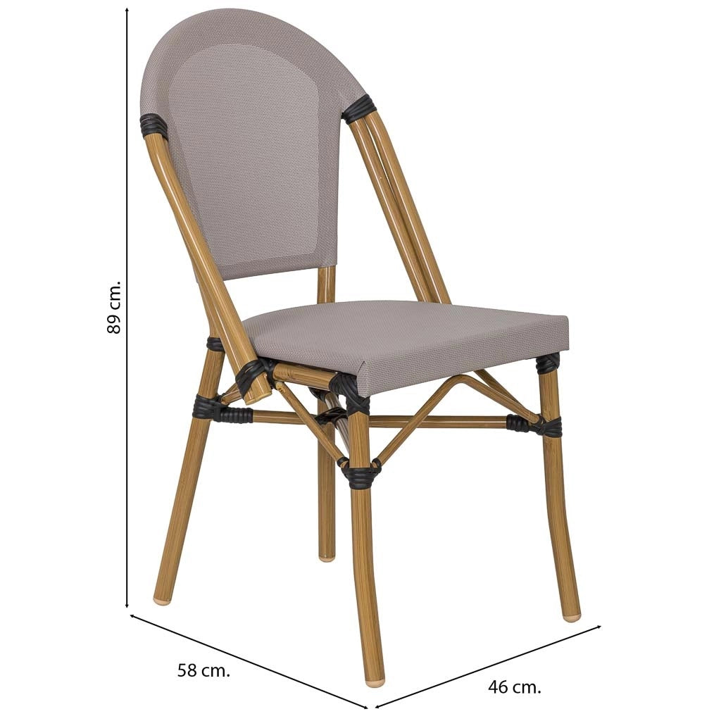 Chaise longue in alluminio grigio e ruggine sintetico 46x58x89 cm