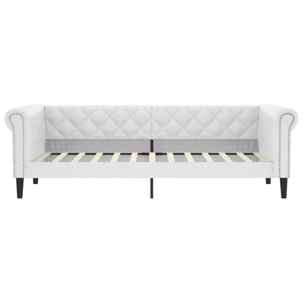 Letto singolo | Letto per adulti | Letto da Giorno Bianco 100x200 cm in Similpelle