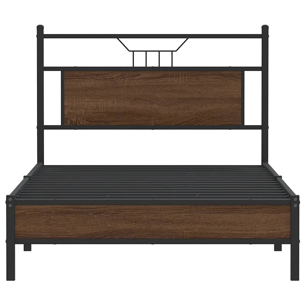 Giroletto senza Materasso-Struttura Letto Rovere Marrone 107x203 cm Truciolato 349362