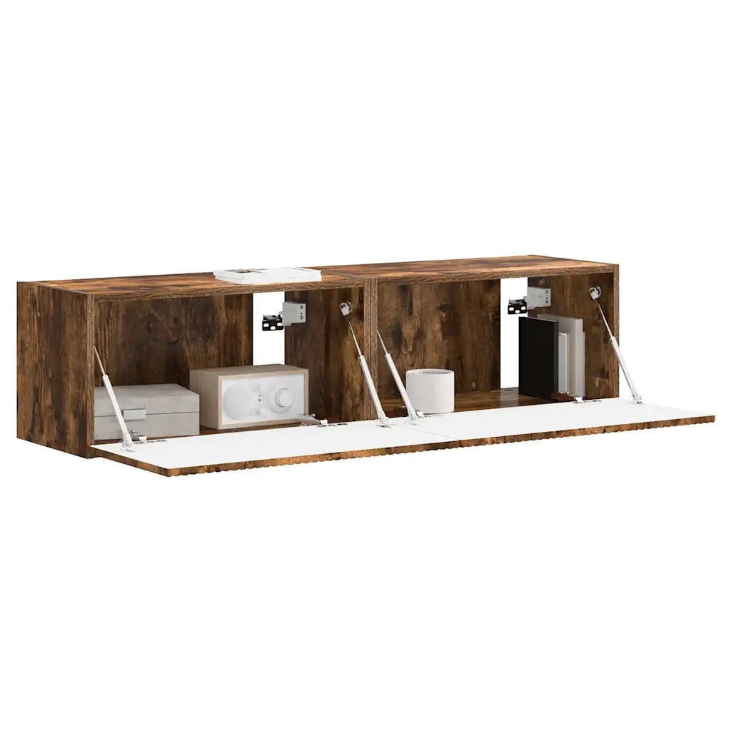 Mobile TV da parete 2 pz | Armadietto TV | Mobile Porta TV Rovere fum¨¦ 60 x 31 x 29,5 cm