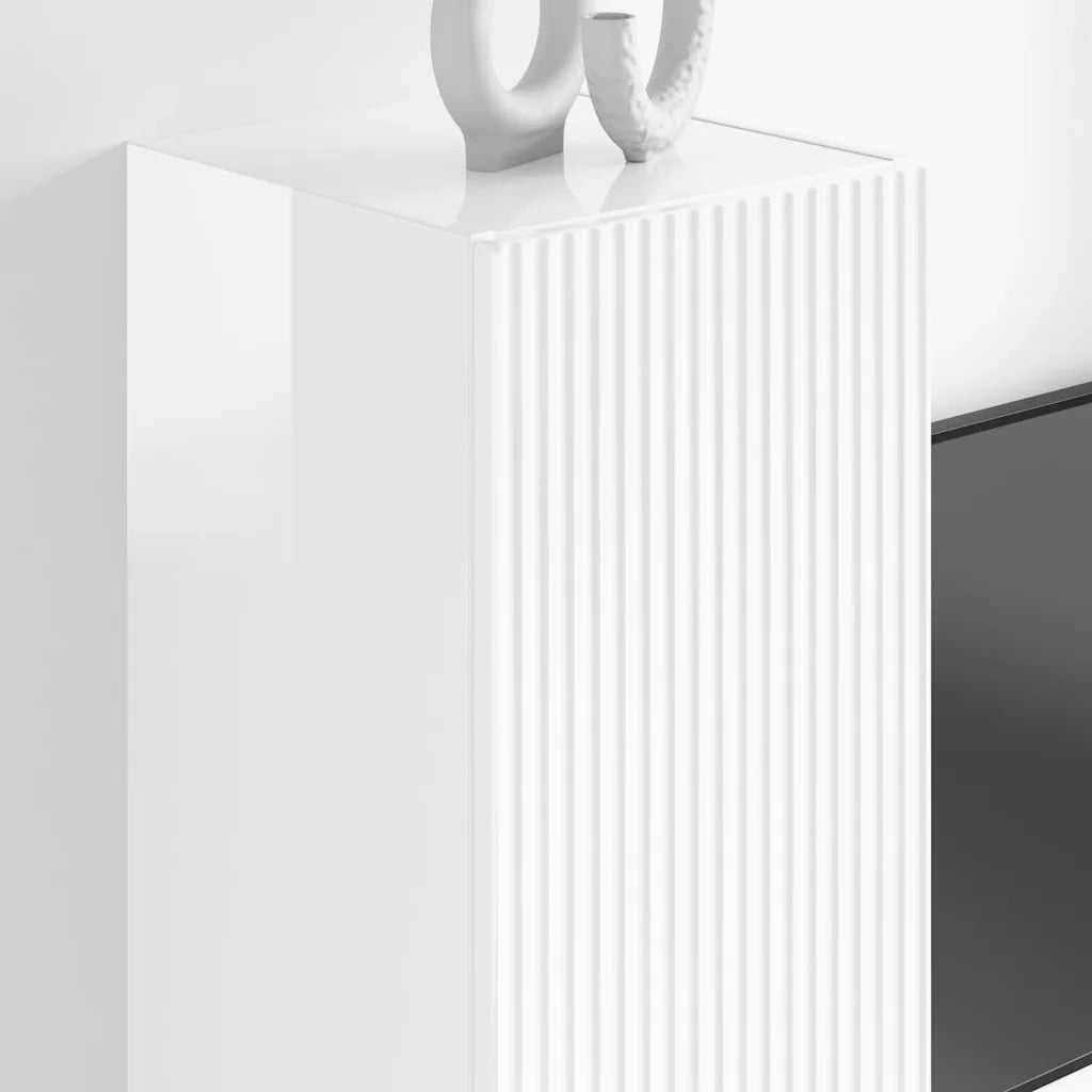Mobile TV da parete 2 pcs Bianco Lucido 30 x 31 x 100 cm 892318