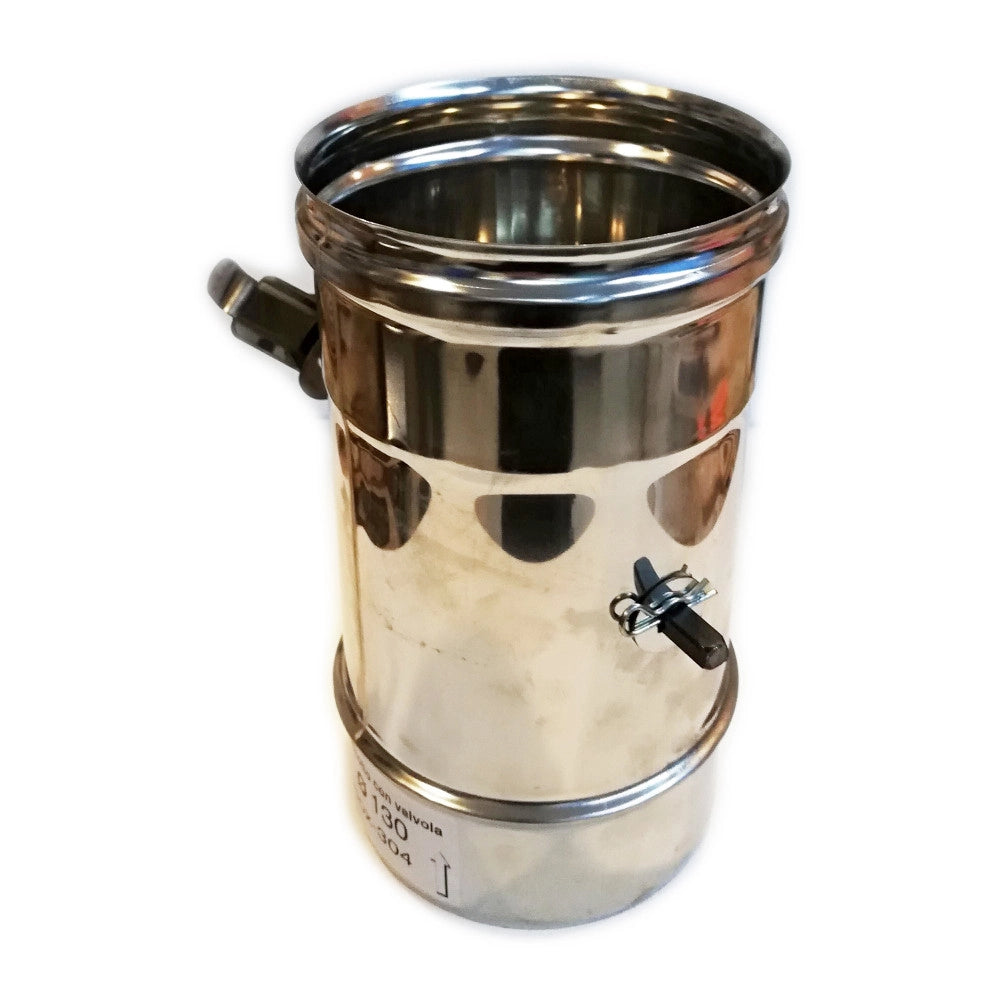 Manicotto mf inox air aisi 304 da 160mm con valvola manuale e chiusura quasi totale