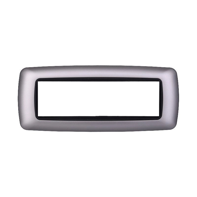 Placca Plastica Bombata Serie Space 7P Colore Silver Compatibile Con Bticino Living International