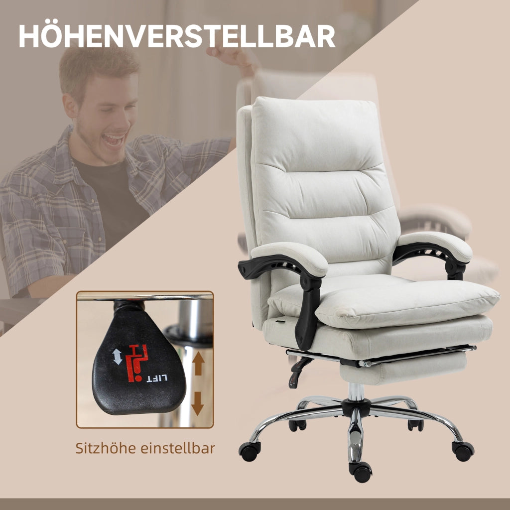 Sedia da ufficio con funzione massaggio, schienale reclinabile a 135¡ã, altezza regolabile, portata massima 120 kg, similpelle, 65x72x109-117 cm,