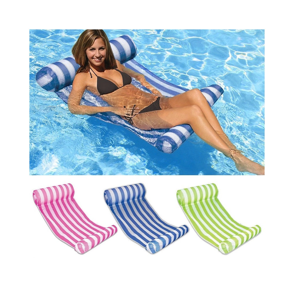 Trade Shop - Materassino Telo Amaca Gonfiabile Per Piscina Mare Relax In Tessuto Pvc 130x70cm -