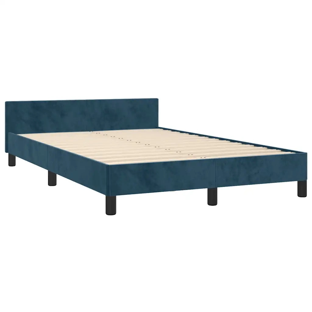 Giroletto senza Materasso Blu Scuro 120x190 cm Velluto
